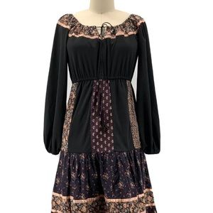 Young Edwardian by Arpeja True 70s Vintage Midi Dress Balloon Sleeve Small